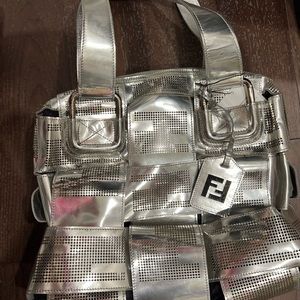 ORIGINAL- Fendi crossword metallic bag